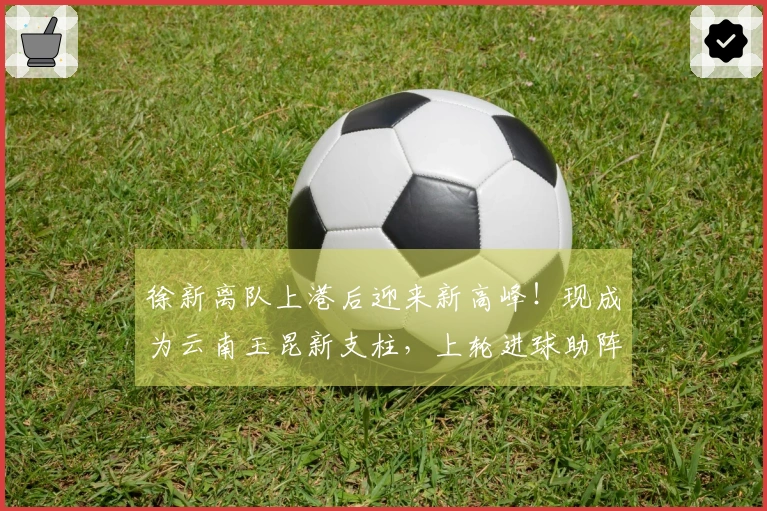 徐新离队上港后迎来新高峰！现成为云南玉昆新支柱，上轮进球助阵